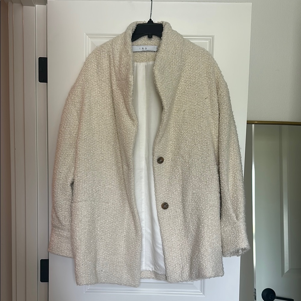 IRO Cream Teddy Jacket Cozy Chic Outerwear